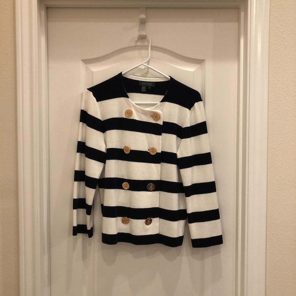 Lauren Ralph Lauren Nautical Stripe Cotton Sweater